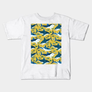 Sharks on Mustard - Pattern Kids T-Shirt